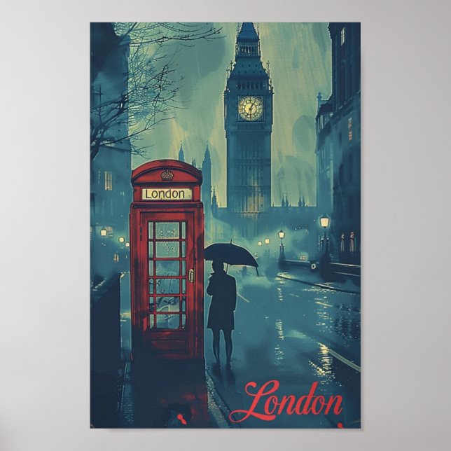 London England UK Vintage Famous Travel Place Poster (Front)