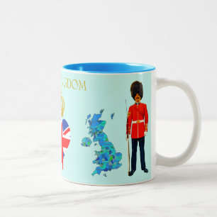 London, England, United Kingdom Heart Souvenir Two-Tone Coffee Mug