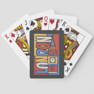 London, England Vibrant Handrawn Design Playing Cards