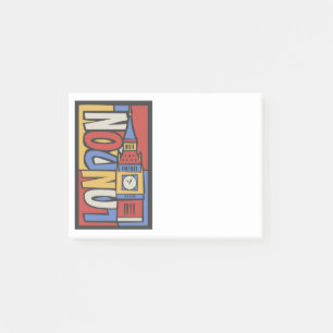 London, England Vibrant Handrawn Design Post-it Notes