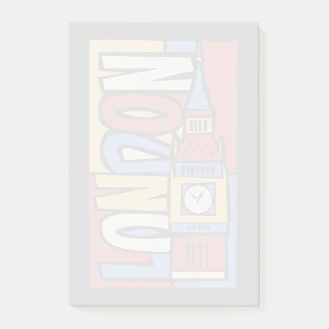 London, England | Vibrant Handrawn Design Post-it Notes (Front)