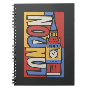 London, England Vibrant Handrawn Design Spiral Notebook