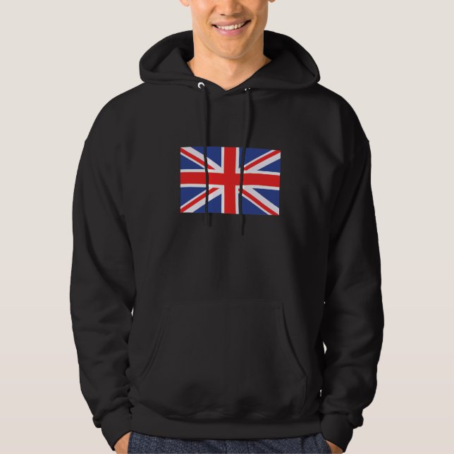 London England Vintage Design British Flag Hoodie (Front)