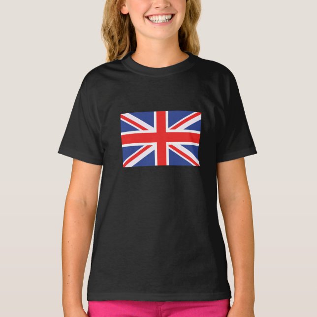 London England Vintage Design British Flag T-Shirt (Front)