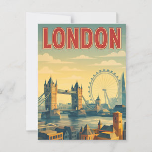 London, England Vintage retro postcard