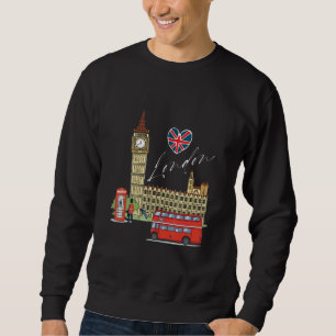 London England Vintage Retro Souvenir Travel Love Sweatshirt