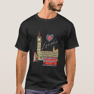 London England Vintage Retro Souvenir Travel Love T-Shirt