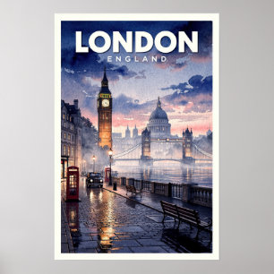 London England Vintage Travel Poster