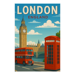 London England Vintage Travel Poster – Big Ben