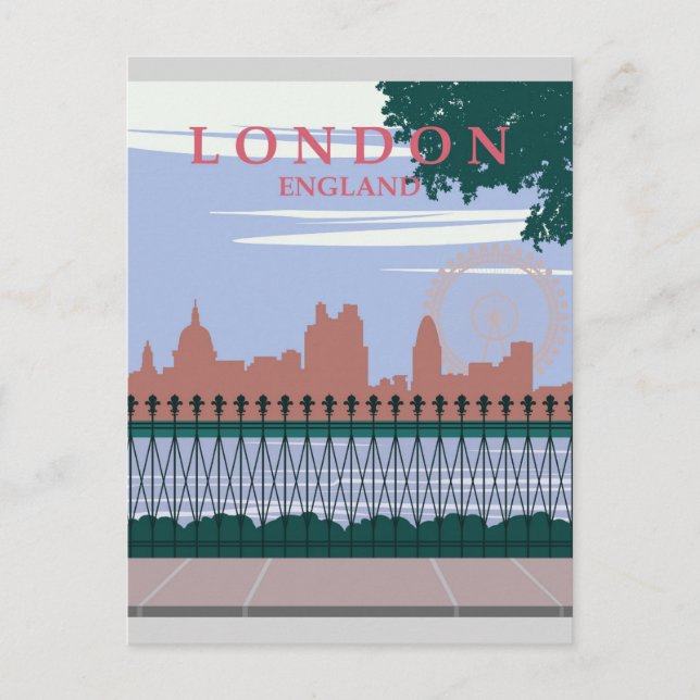 London England Vintage Travel Poster Postcard (Front)