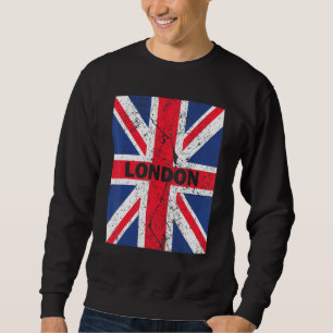 London England With Union Jack Flag Distressed Sou Sweatshirt