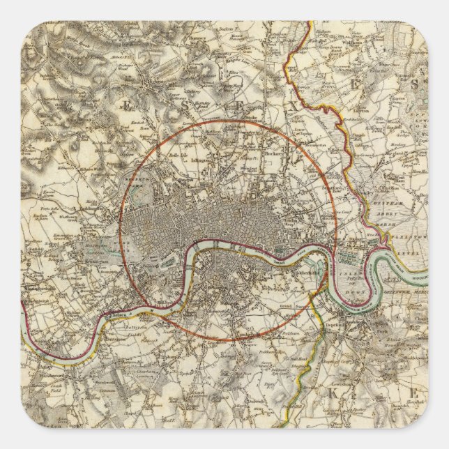 London environments square sticker (Front)