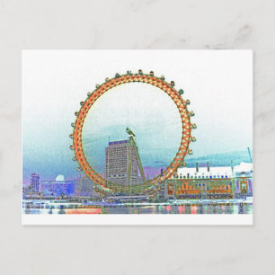 London Eye Art Postcard