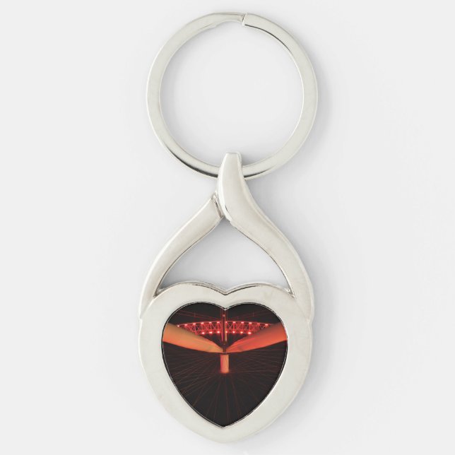 London Eye at Night Heart Keychain (Front)