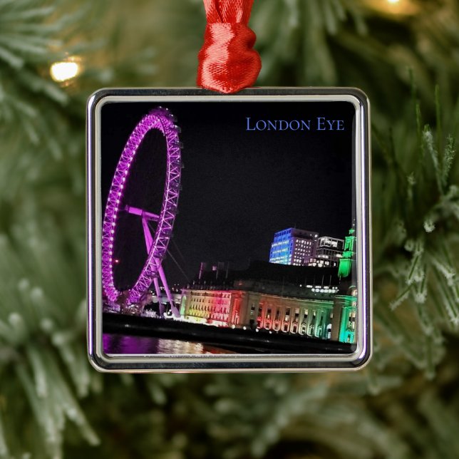London Eye at Night Metal Tree Decoration (Tree)