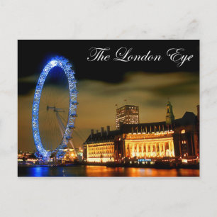 London eye at night postcard