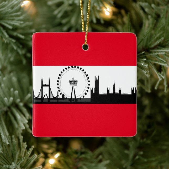London Eye City Skyline England Christmas Ornament (Tree)