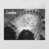 London Eye Ferris Wheel Black and White Landmark