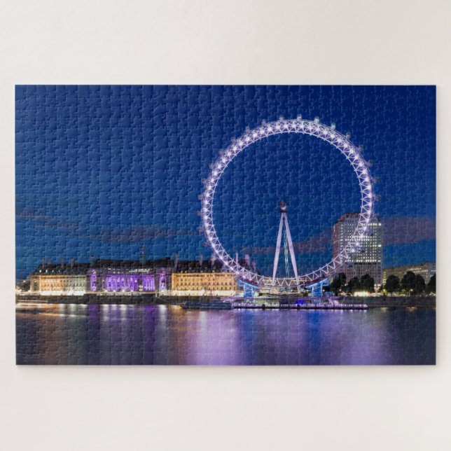 LONDON EYE FERRIS WHEEL BY NIGHT JIGSAW PUZZLE (Horizontal)