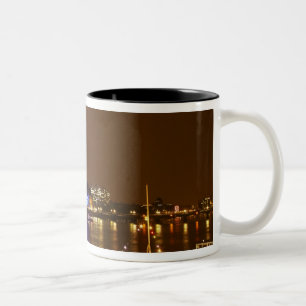 London Eye, River Thames and lights from Two-Tone Coffee Mug