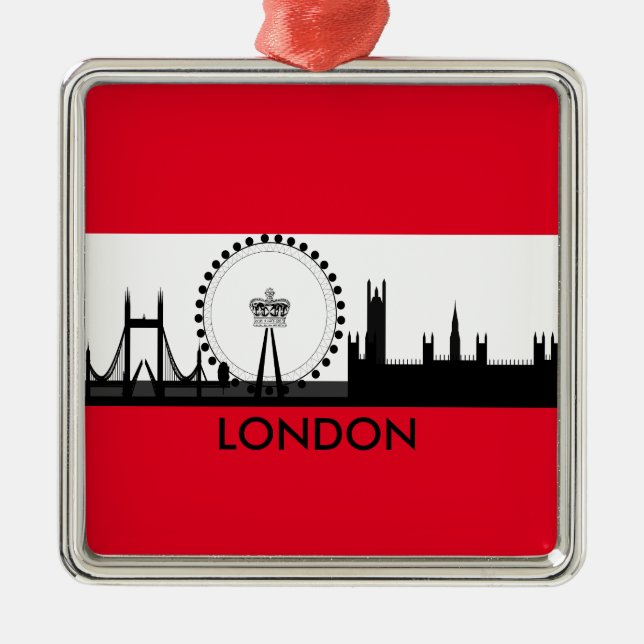 London Eye Skyline, England Christmas Ornament (Front)