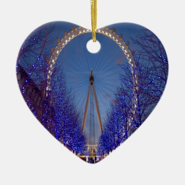 London Eye Twilight Ceramic Tree Decoration (Front)