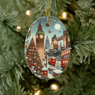 London Festive Splendour Christmas Big Ben Ceramic Tree Decoration
