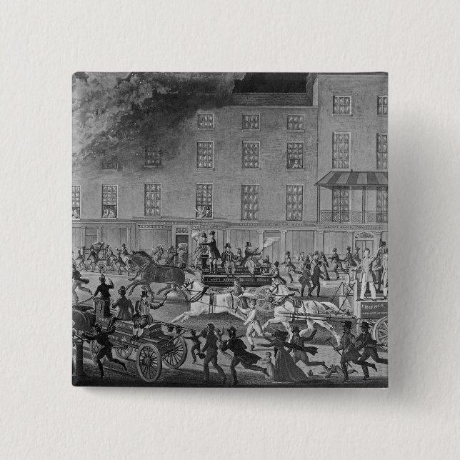 London Fire Engines 15 Cm Square Badge (Front)