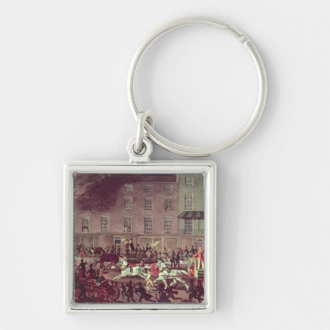 London Fire Engines, engraved by R.G. Reeve Key Ring (Front)