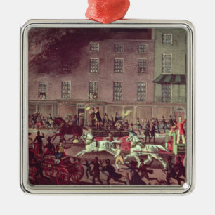 London Fire Engines, engraved by R.G. Reeve Metal Tree Decoration