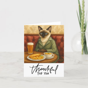 London Fish and Chips for Cat Lovers Thank You Card