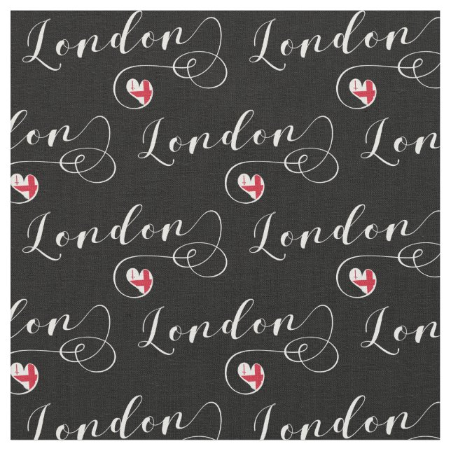 London Flag Heart, England Fabric (Close Up)