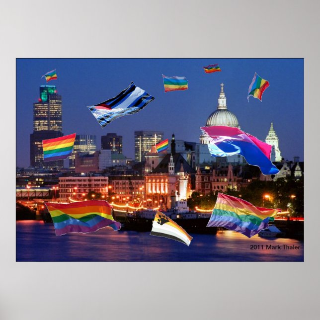 London Flying Pride Flags Poster (Front)