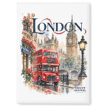 London fridge magnet with red bus and Big Ben