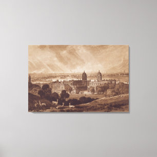 London from Greenwich, engraved by Charles Turner Canvas Print