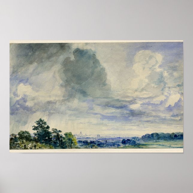 London from Hampstead Heath (John Constable) Poster (Front)