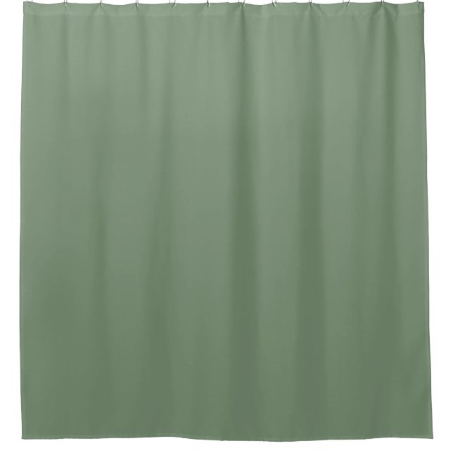 London Frost Muted Green Solid Colour Print, Earth Shower Curtain (Front)