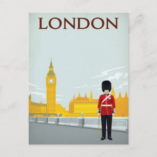 London Guard & Big Ben Vintage Art Postcard