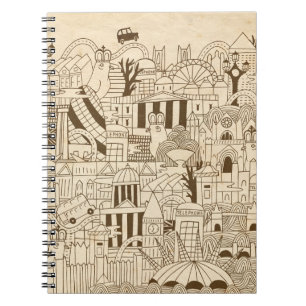 London Hand Drawn on Old Paper Notebook
