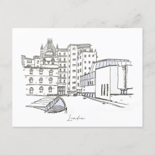 London hand sketch postcard