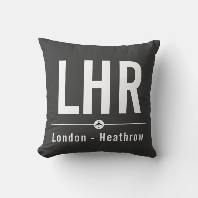 London Heathrow LHR Airport Code - Aviation Cushion (Front)