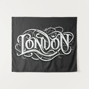 London Heavy Metal Calligraphy - London Metalheads Tapestry