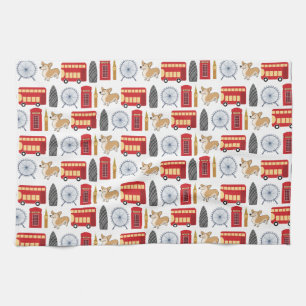 London Icon Collage Tea Towel
