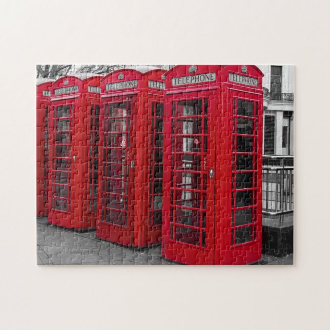 London, iconic red phone boxes jigsaw puzzle (Horizontal)