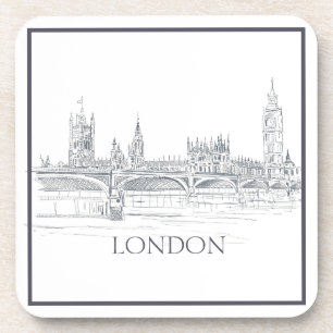 London Iconic Skyline Sketch Coaster
