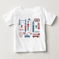 London Icons Retro Love baby white infant t-shirt