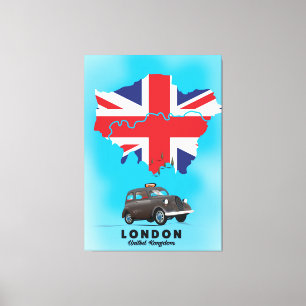 London Illustrated map travel poster Canvas Print