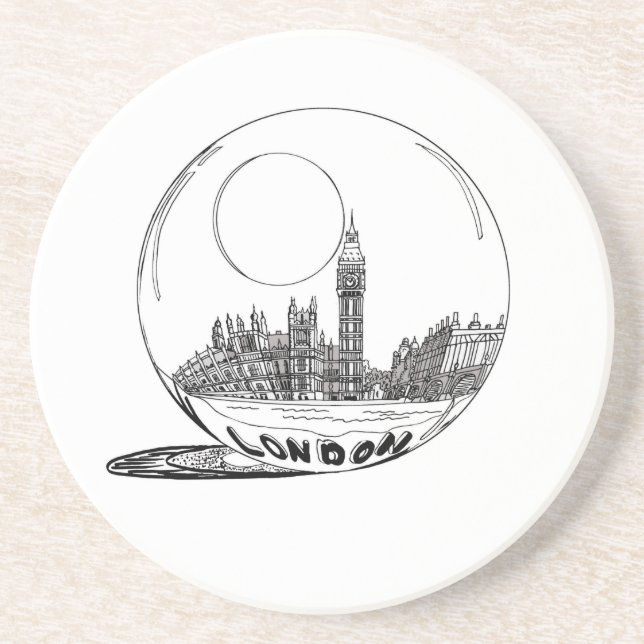 London in a glass ball . coaster (Front)