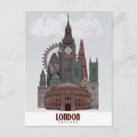 London in Clouds Red and Green