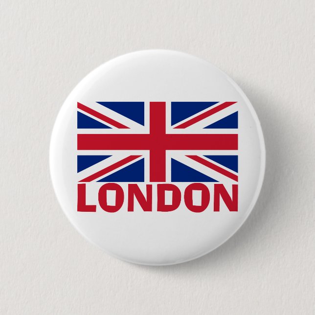 London in Red 6 Cm Round Badge (Front)